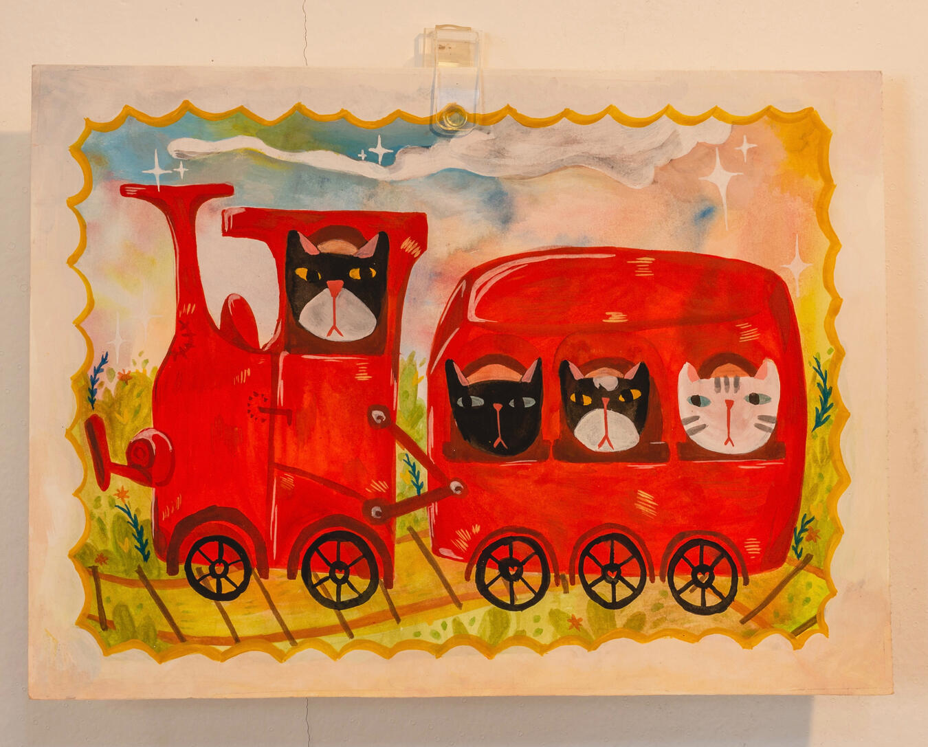 FAMÍLIA FELINA, aquarela sobre papel