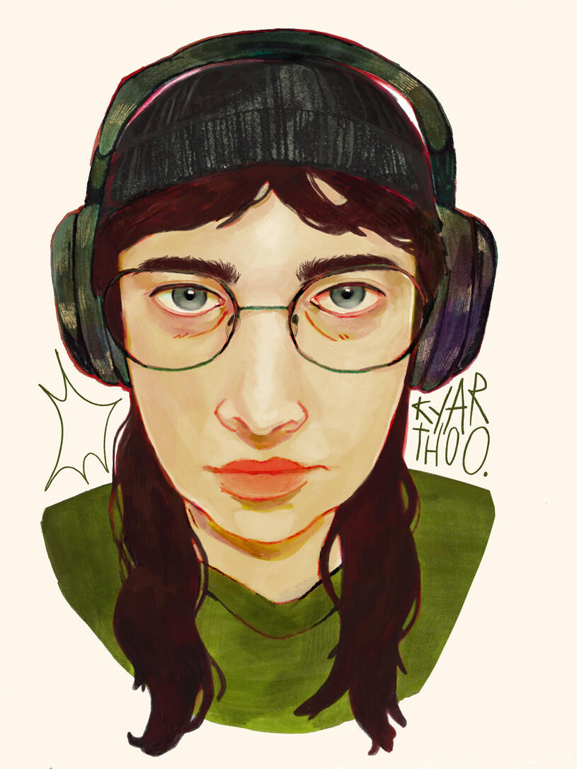 auto-retrato, pintura digital