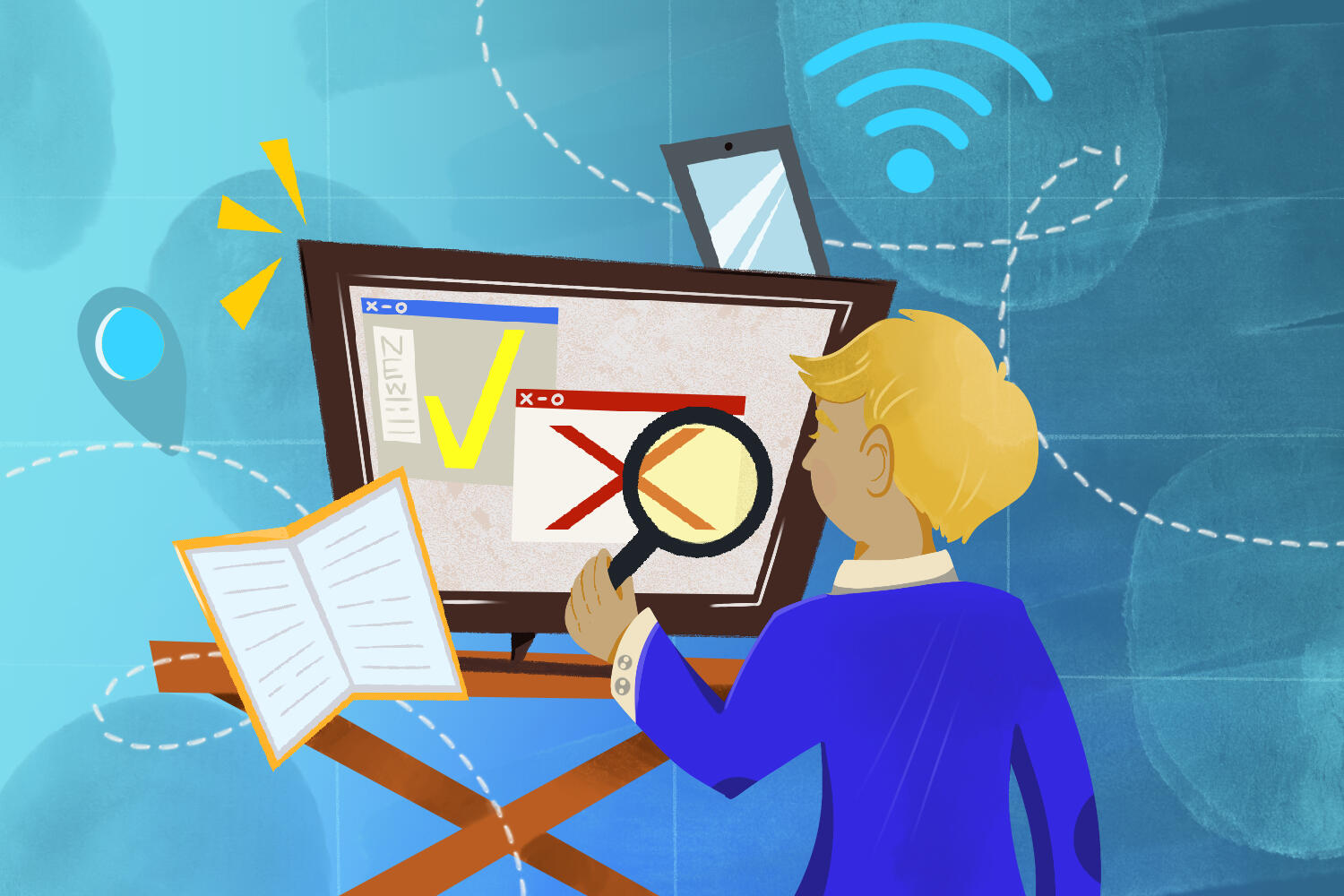 ilustração feita para o artigo &quot;a importância da educação no combate a desinformação&quot; de Patrícia Blanco