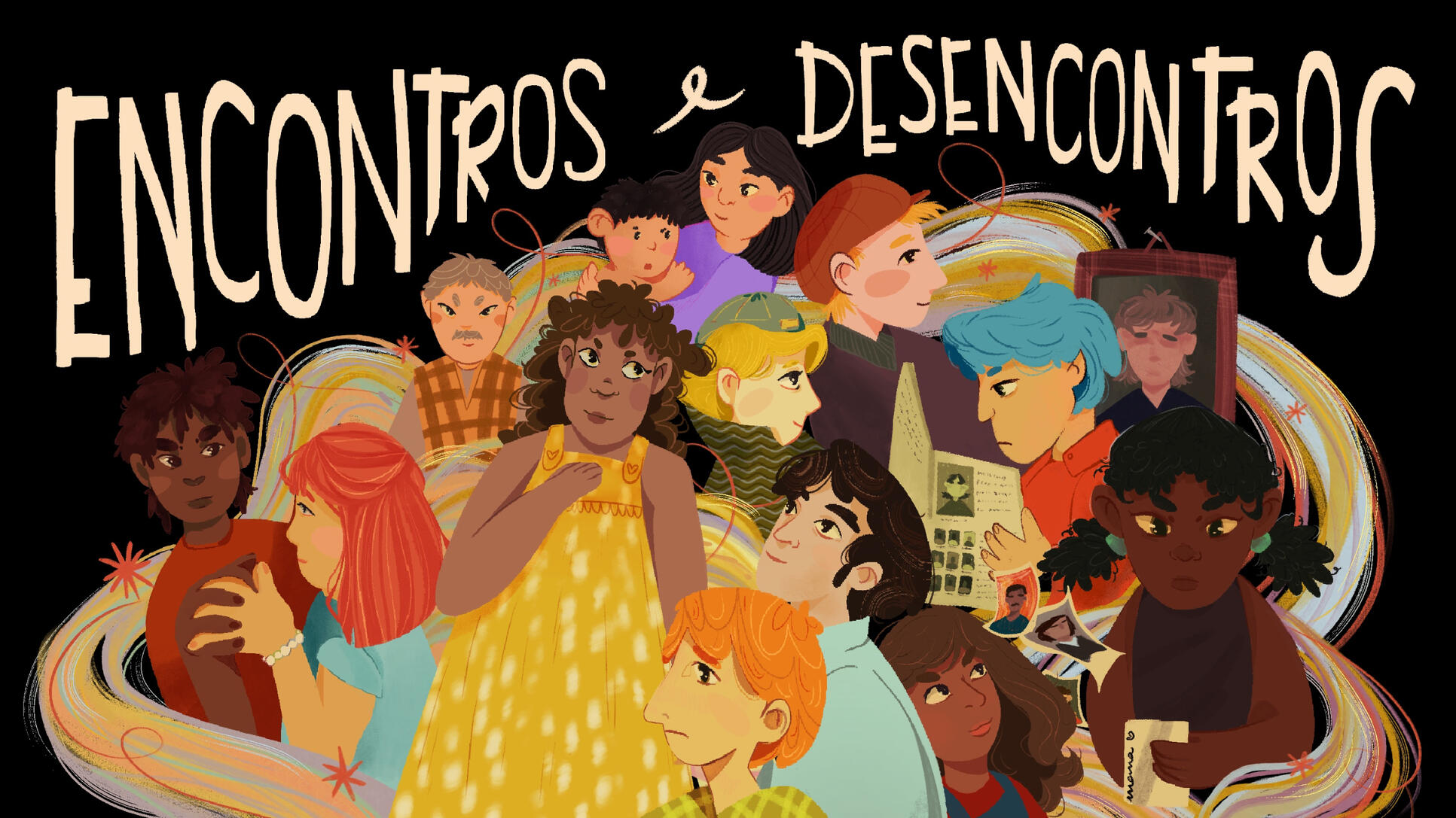 capa revista sextante edição 60 &quot;encontros e desencontros&quot;, ilustração digital