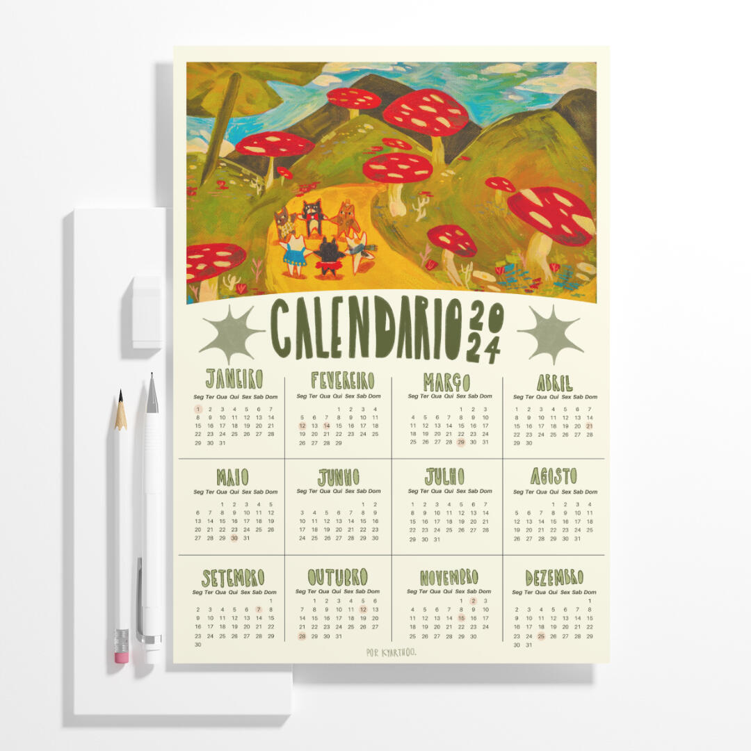 calendario digital ilustrado de 2024