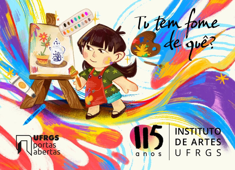 ilustração para adesivo de portas abertas (ufrgs) para curso de graduação em artes visuais