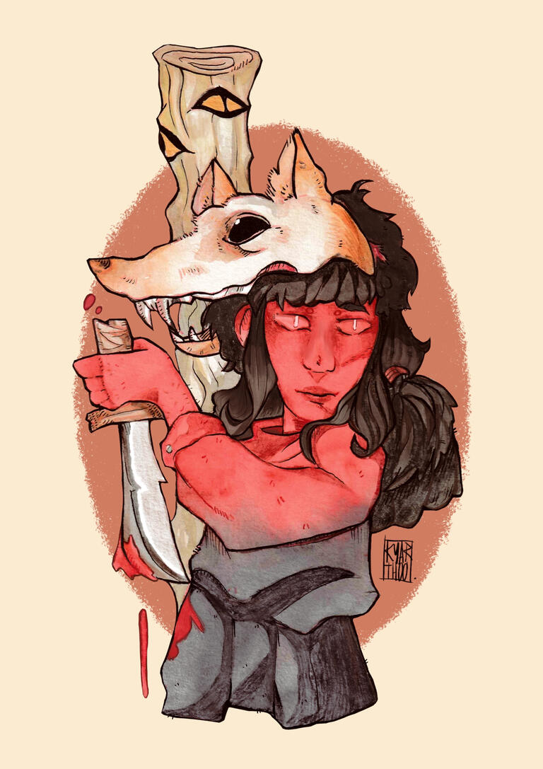 o caçador, ilustração digital